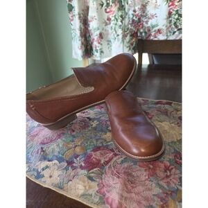 Earth Edna Women's 6 M Slip On Leather Loafer Shoes Tan Brandy Brown